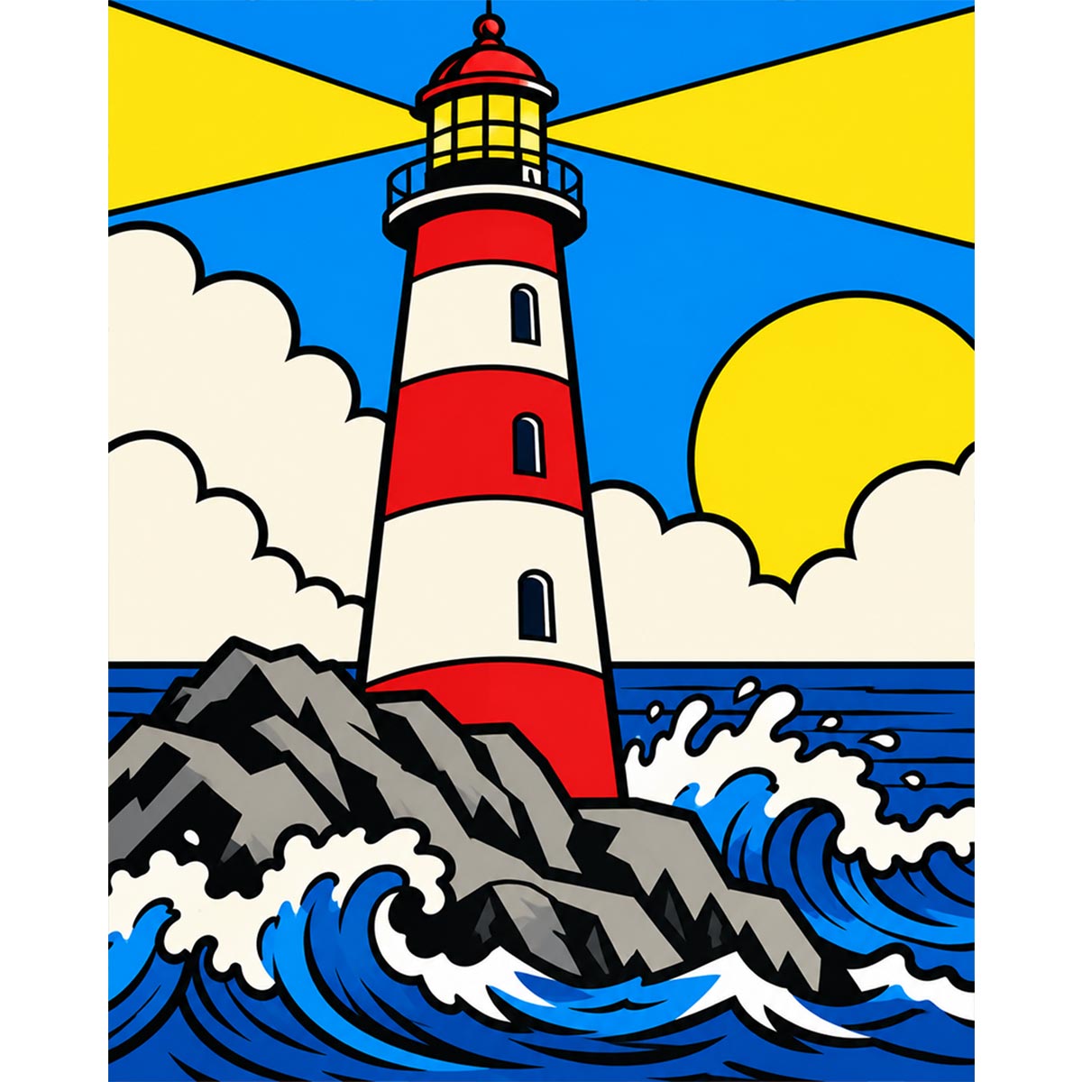 Pop Art Lighthouse Paint by Numbers Kit