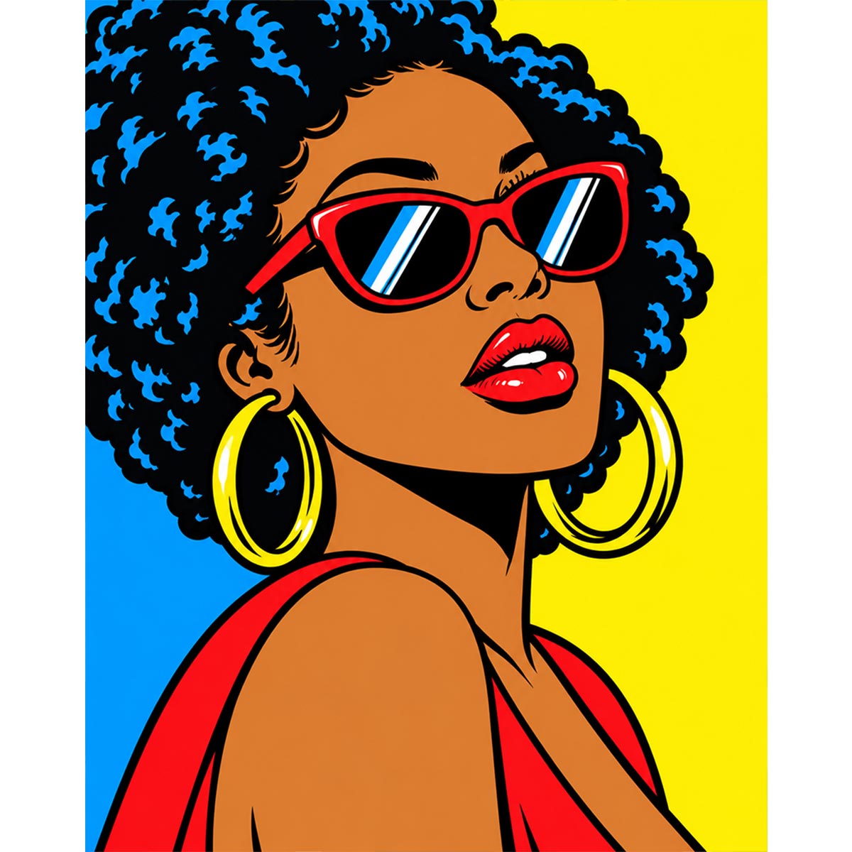 Woman with Sunglasses Paint by Numbers Kit-zoom-2