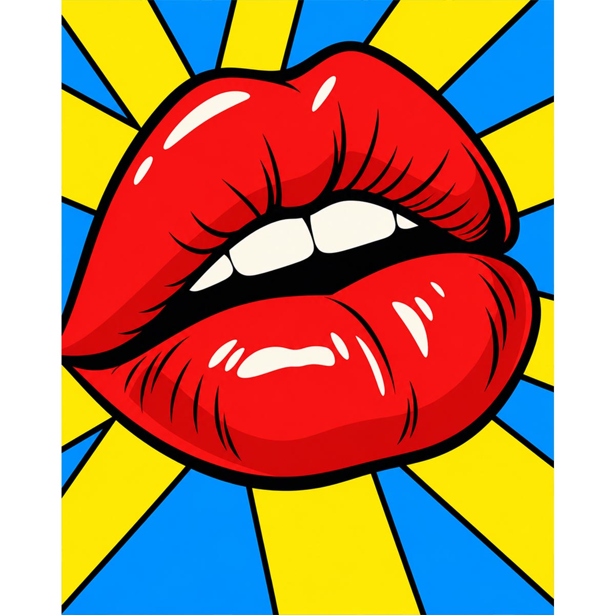 Pop Art Lips Paint by Numbers Kit