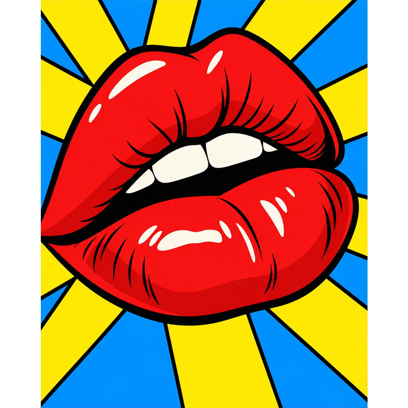 Pop Art Lips Paint by Numbers Kit-zoom-