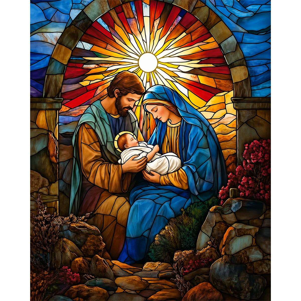 Holy Family in Glass