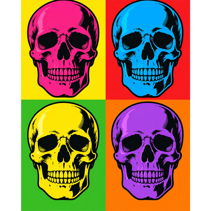 Pop Art Skull Paint by Numbers Kit-zoom-