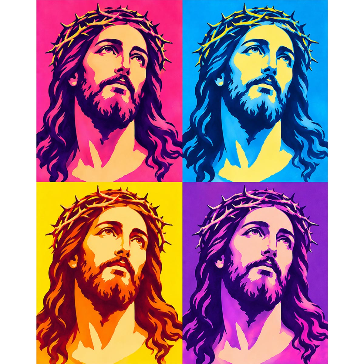 Pop Art Jesus Paint by Numbers Kit-zoom-2