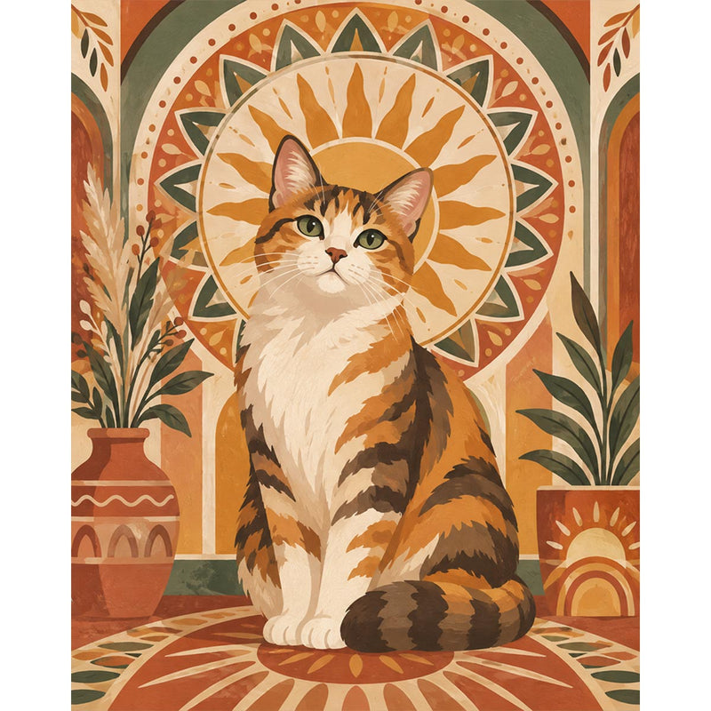 Boho Cat Paint by Numbers Kit-zoom-