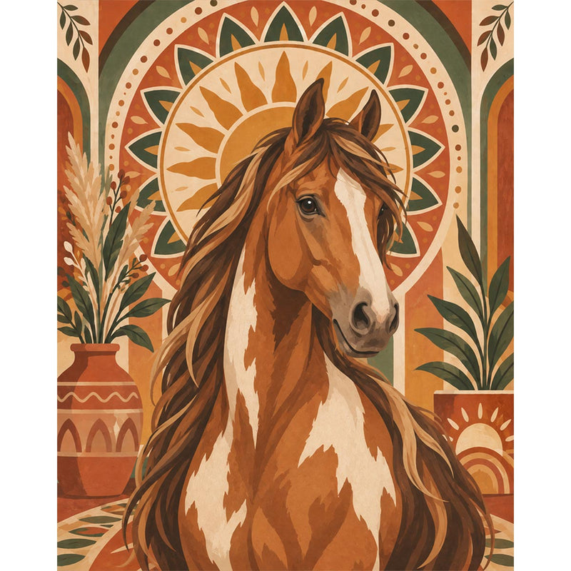 Boho Horse Paint by Numbers Kit-zoom-