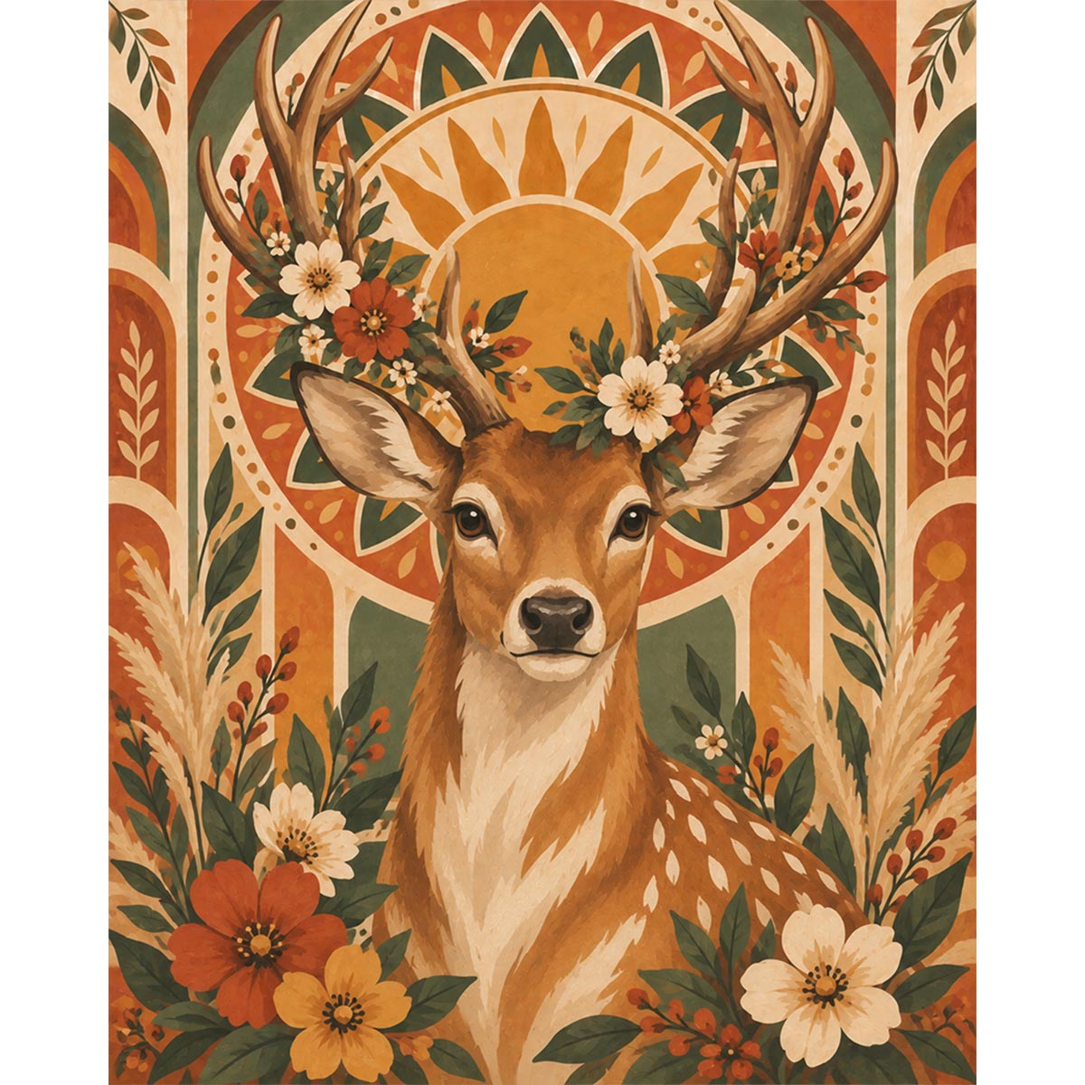 Boho Deer Paint by Numbers Kit-zoom-2