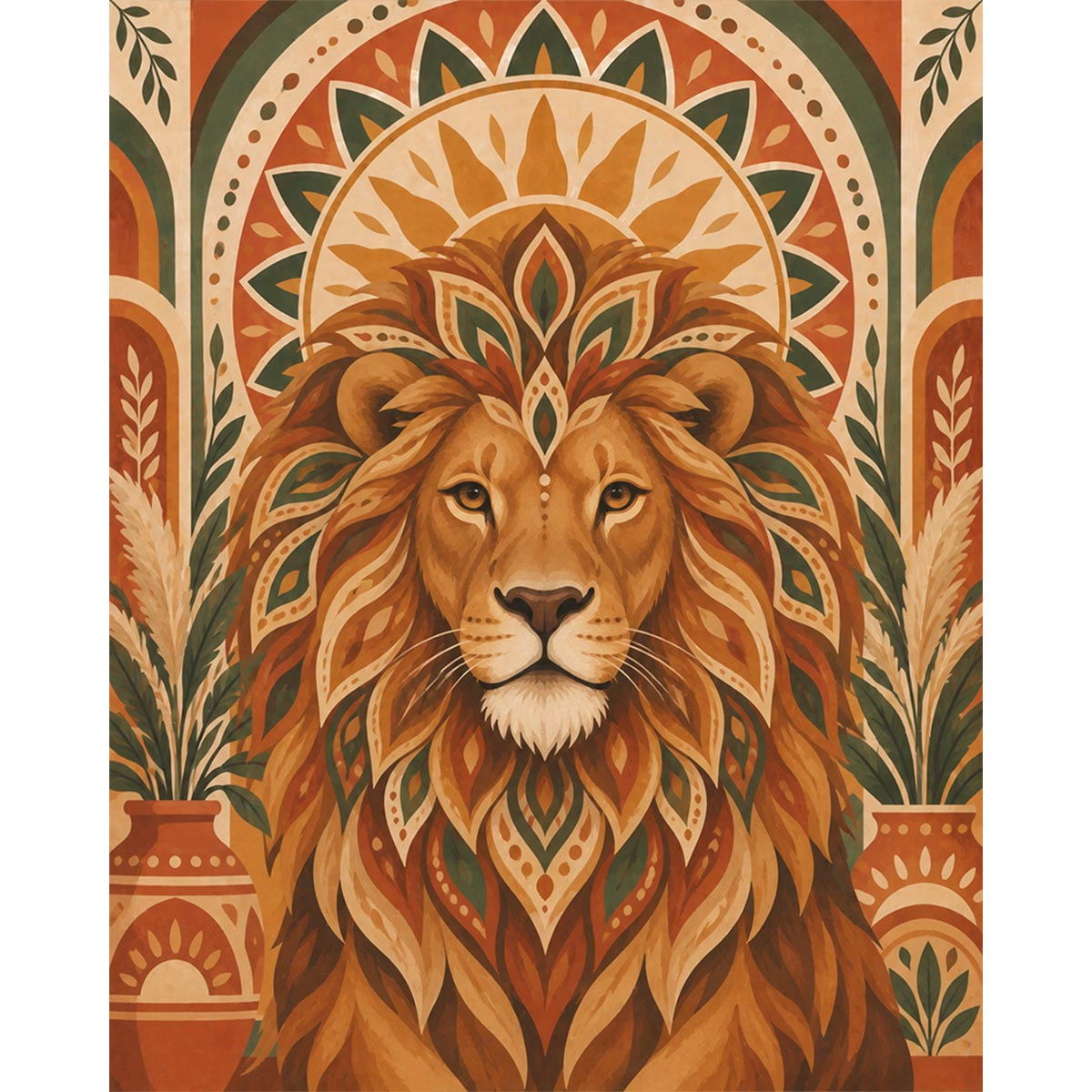 Boho Lion Paint by Numbers Kit-2