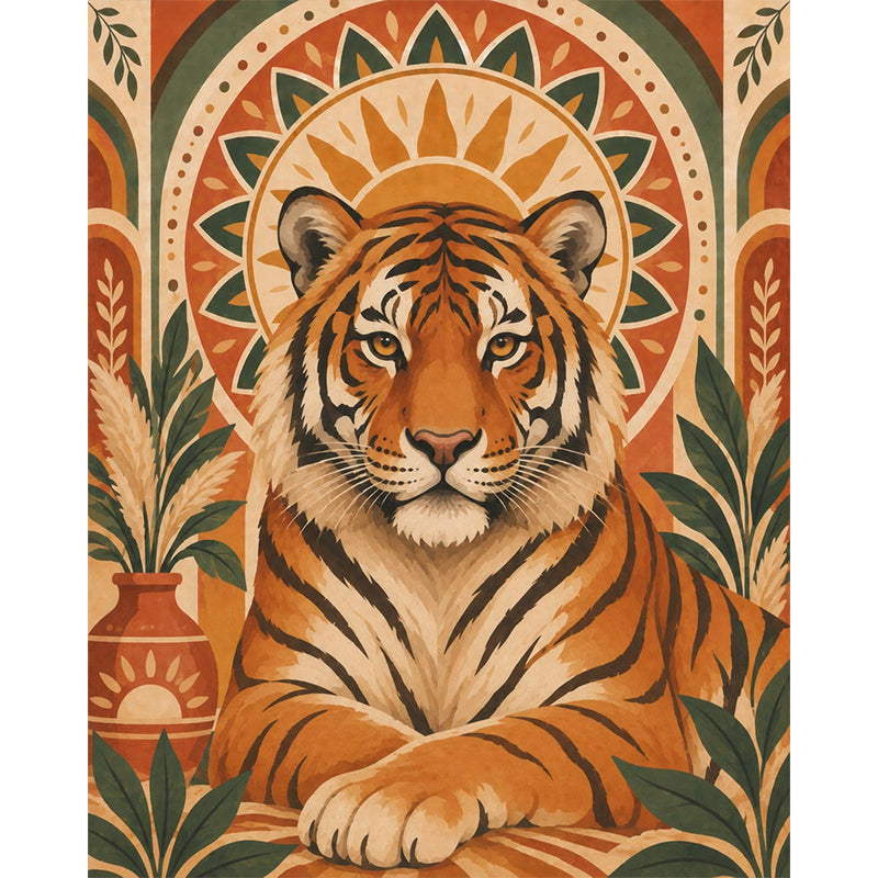 Boho Tiger Paint by Numbers Kit-zoom-