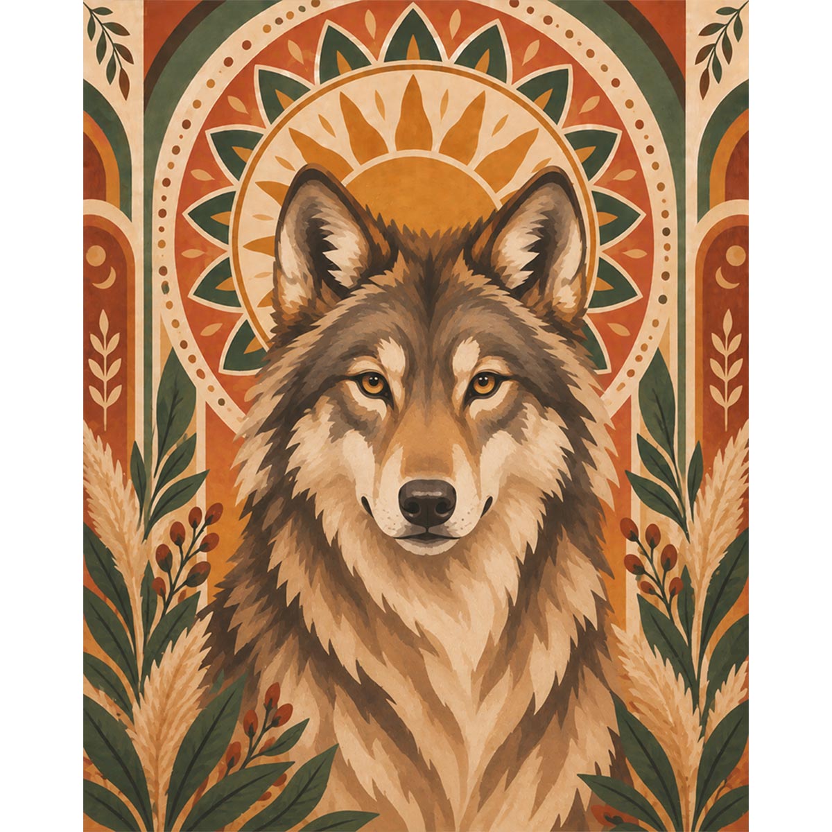 Sun Wolf Paint by Numbers Kit