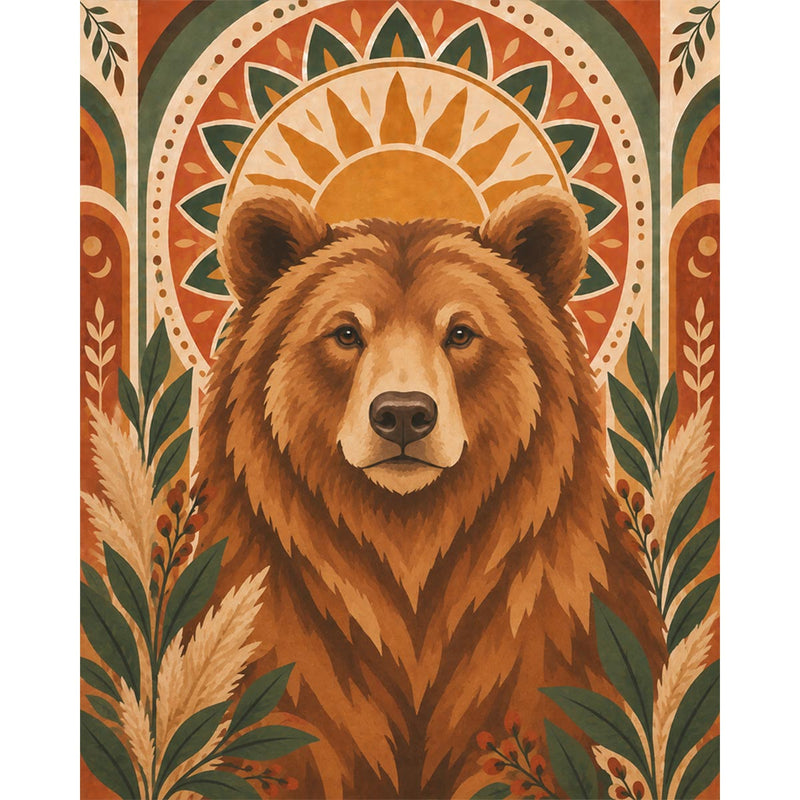 Sunburst Bear Paint by Numbers Kit-zoom-
