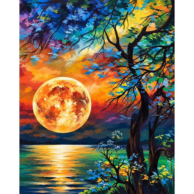 Full Moon Paint by Numbers Kit-zoom-