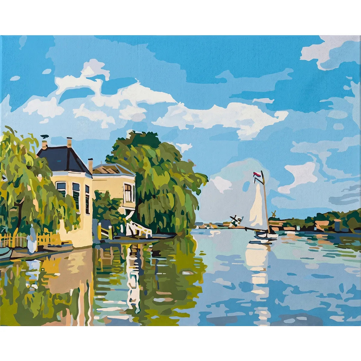 Riverside House and Sailboat