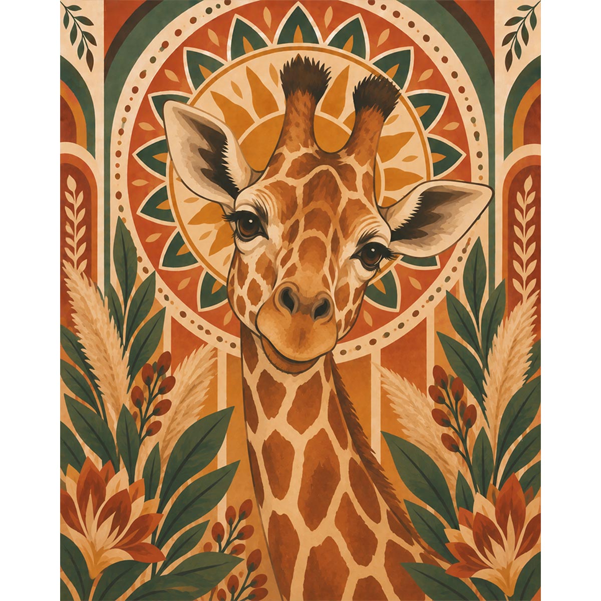 Sunburst Giraffe Paint by Numbers Kit-zoom-2
