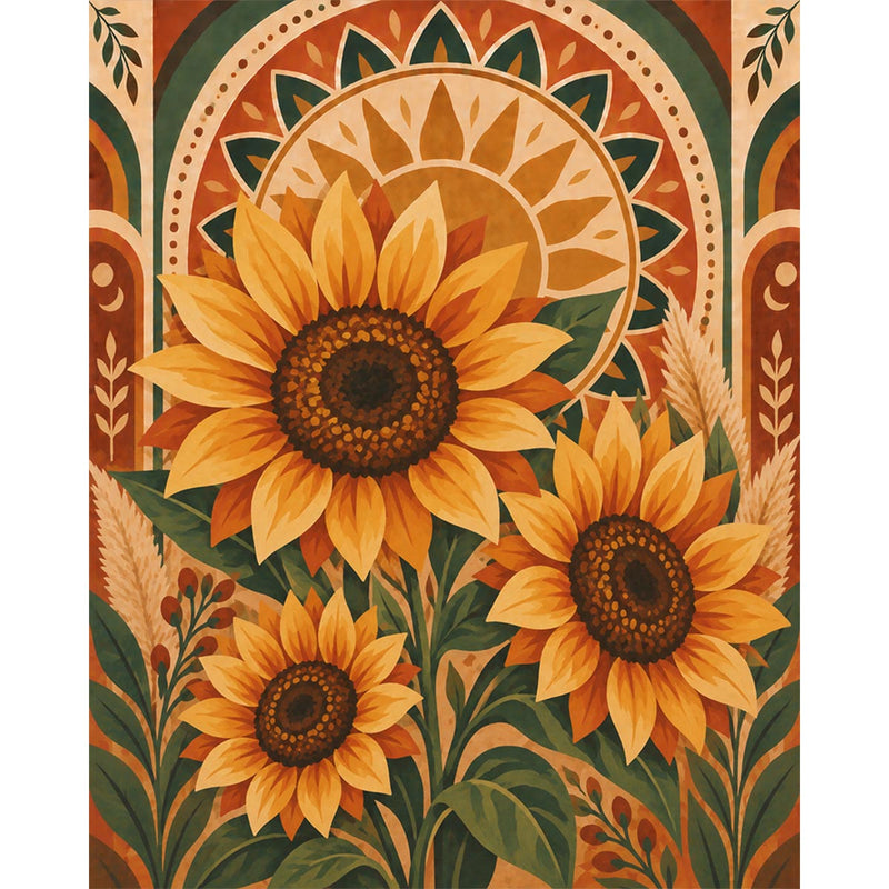 Golden Sunflowers Paint by Numbers Kit-zoom-