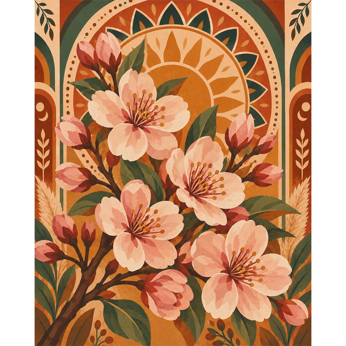 Arch Cherry Blossom Paint by Numbers Kit-2