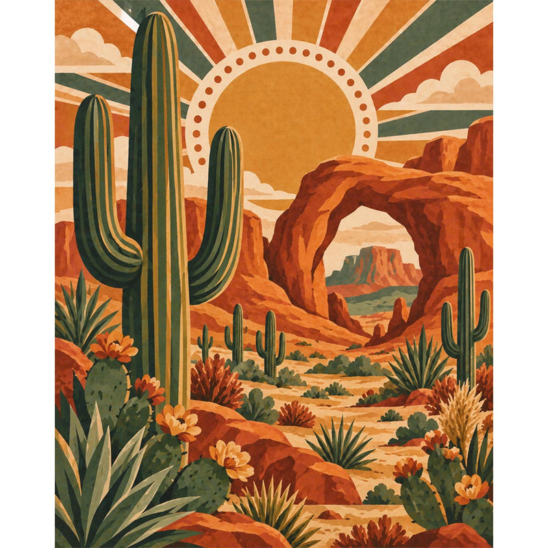 Saguaro Cactus Paint by Numbers Kit-zoom-