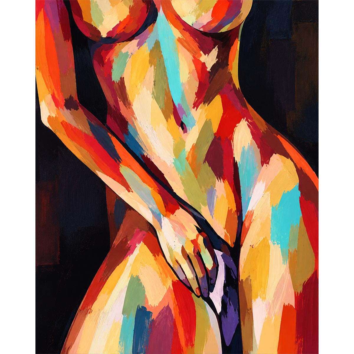 Abstract Nude Torso Paint by Numbers Kit-zoom-2
