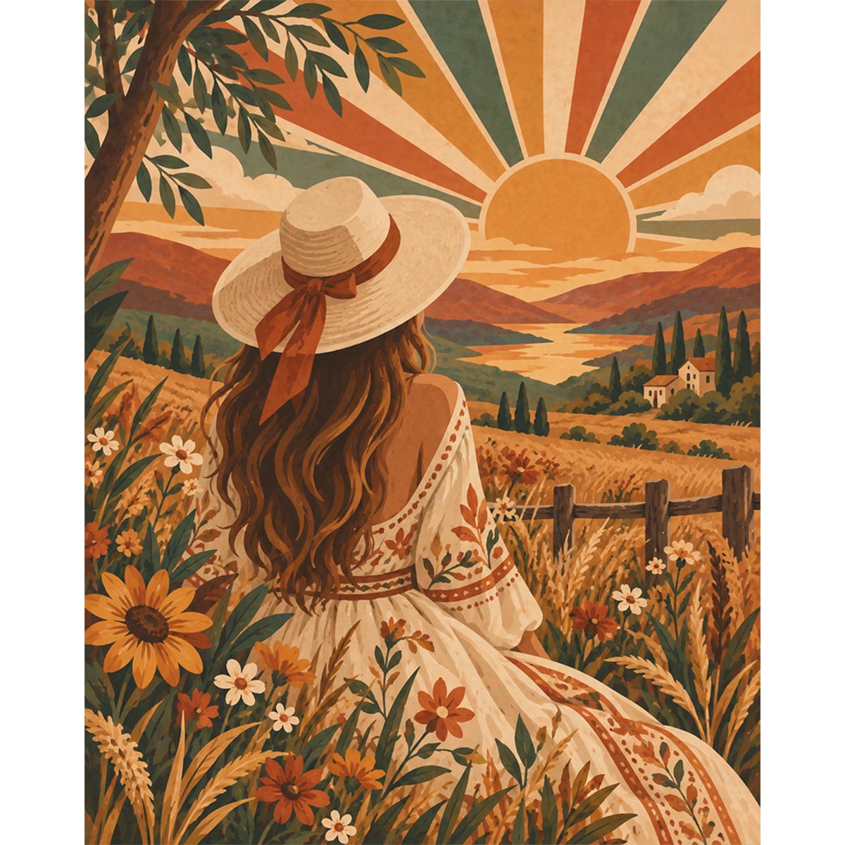Sunset Woman Paint by Numbers Kit-2