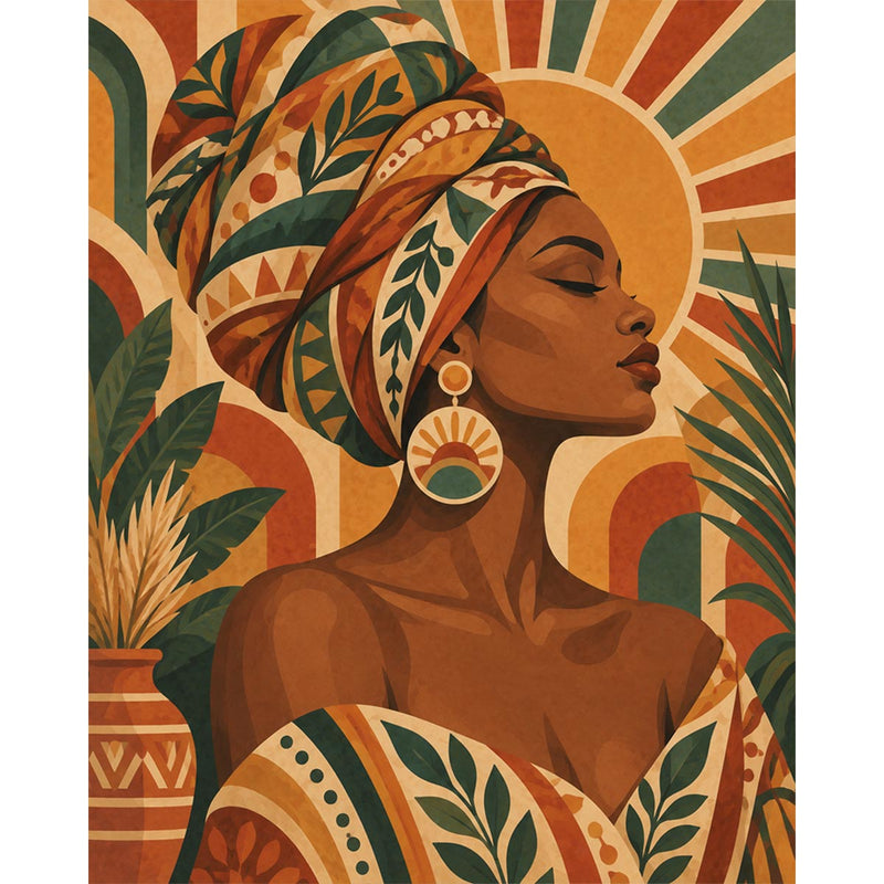 Headwrap Woman Paint by Numbers Kit-zoom-