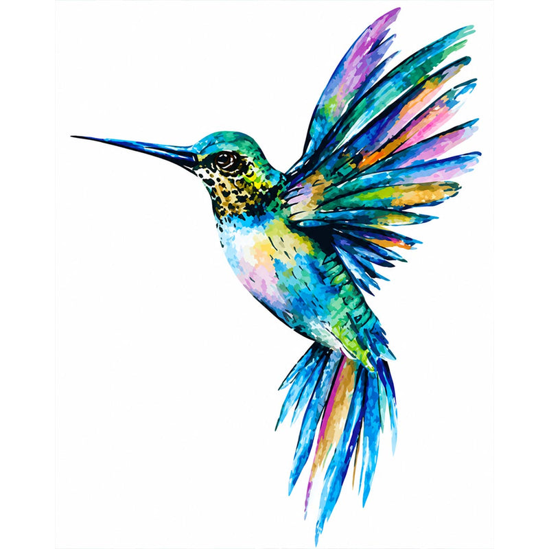 Rainbow Hummingbird Paint by Numbers Kit-zoom-