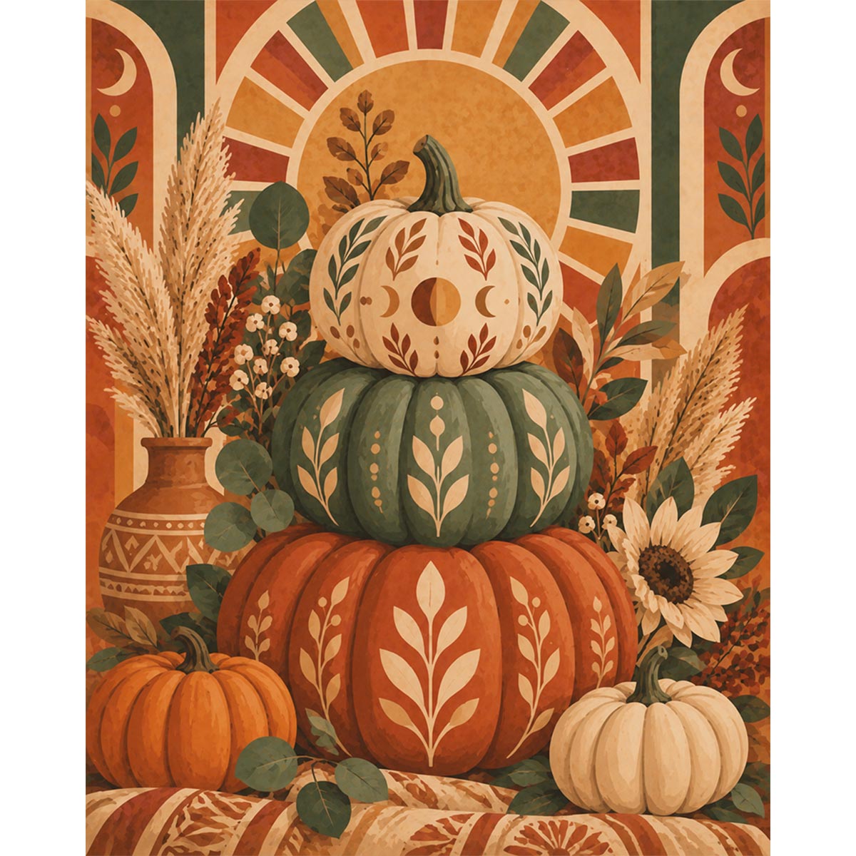 Moon Phase Pumpkin Paint by Numbers Kit