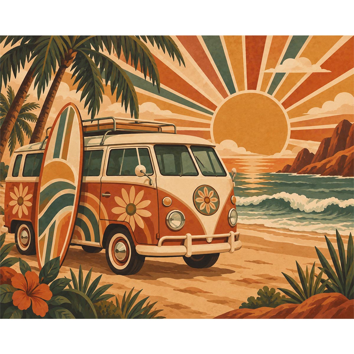 Daisy Surf Van Paint by Numbers Kit-2