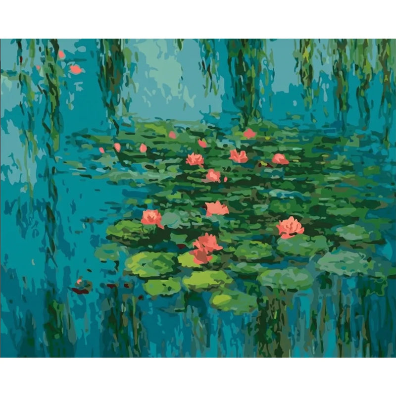 Water Lilies and Willow Reflections-zoom-