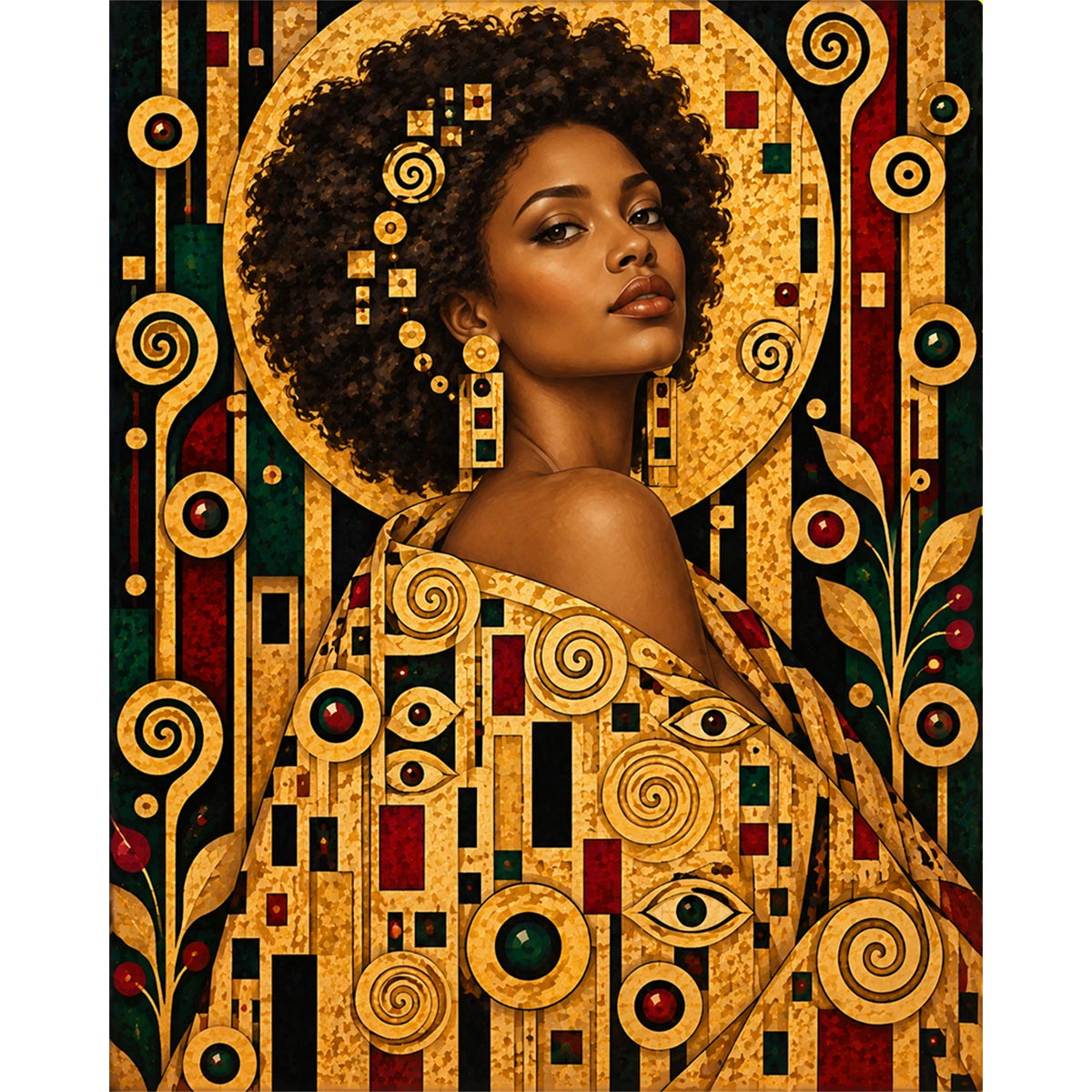 Afro Woman Paint by Numbers Kit-zoom-2