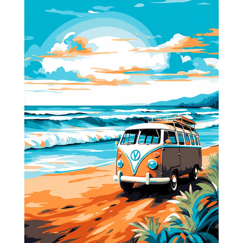 Camper Van at the Beach-zoom-