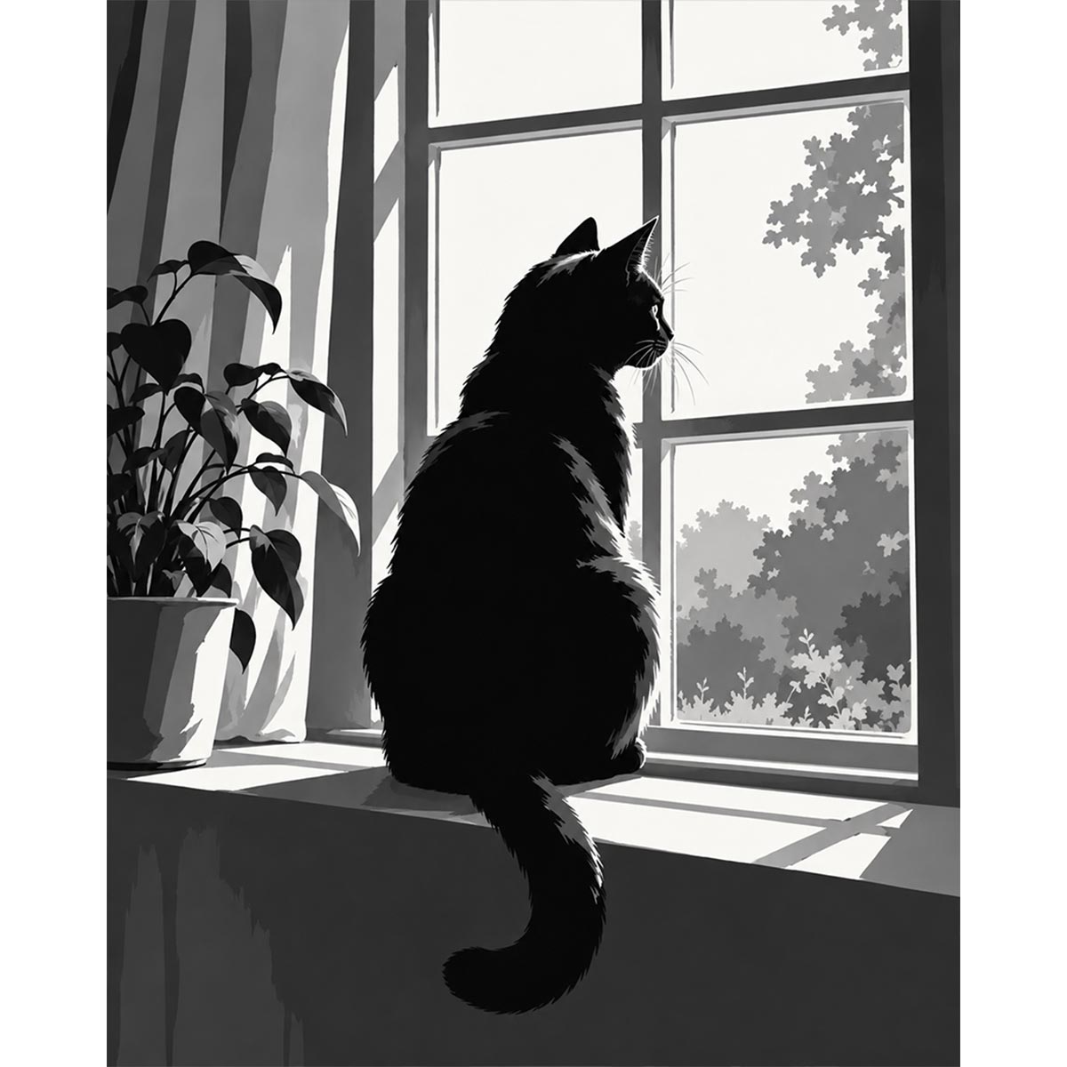 Black Cat Paint by Numbers Kit