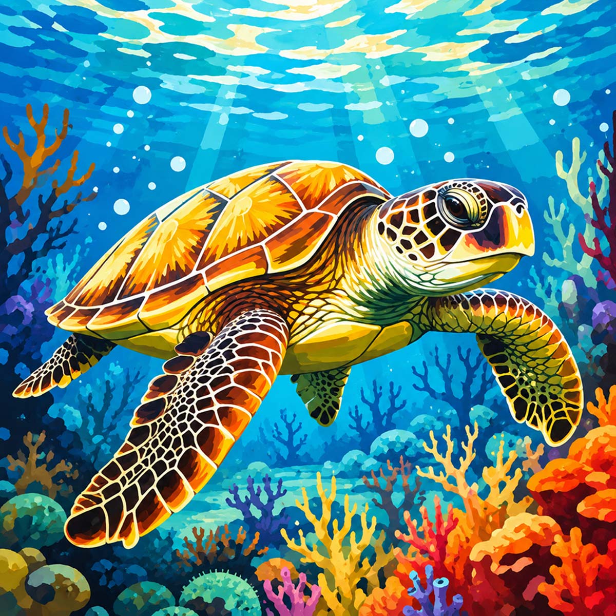 Sea Turtle Mini Paint by Numbers Kit