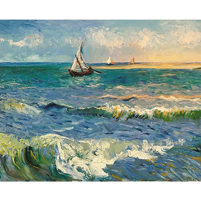 Van Gogh Seascape at Saintes-Maries-zoom-