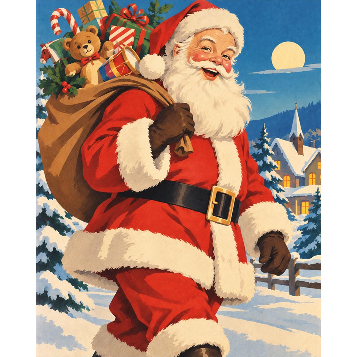 Vintage Santa Paint by Numbers Kit-2
