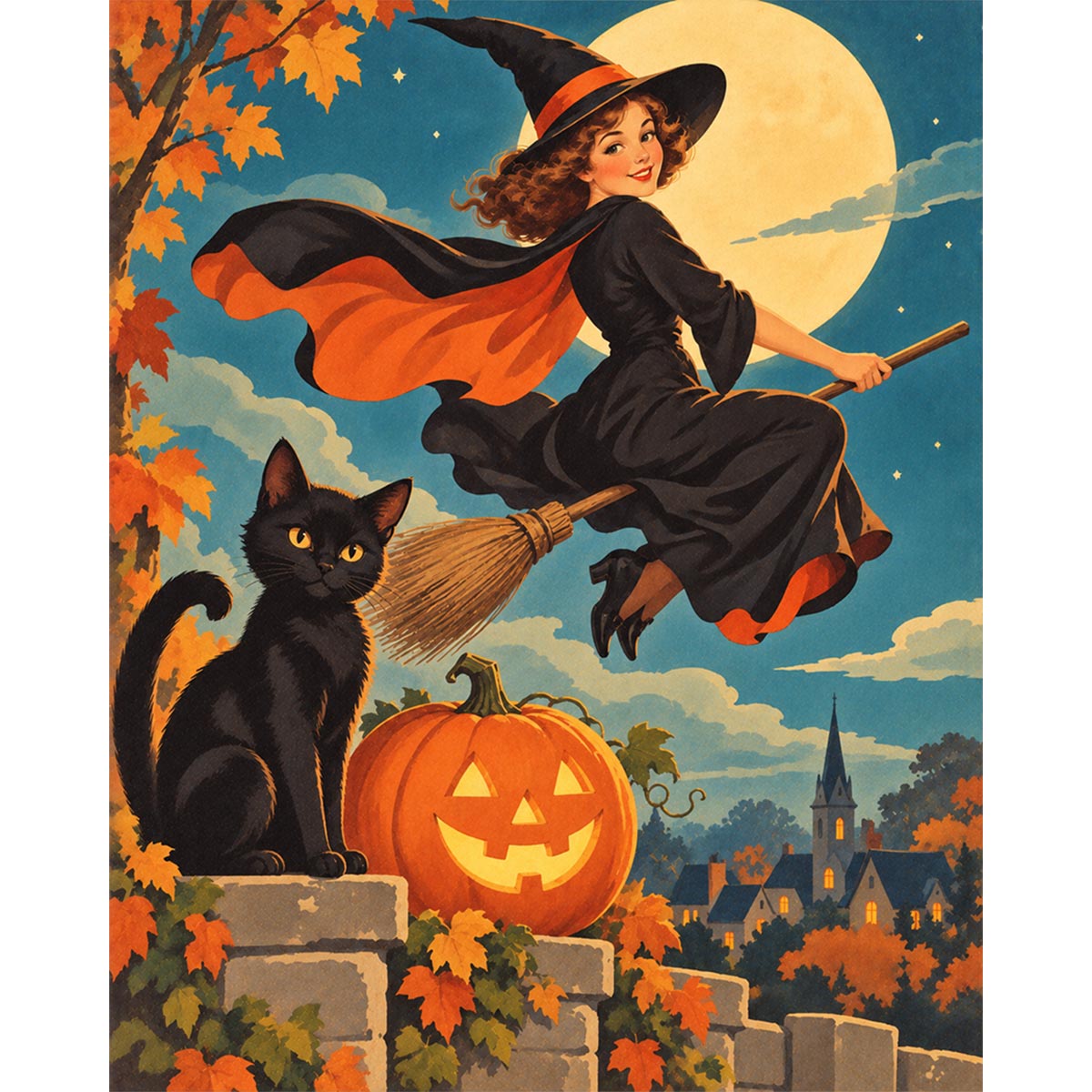 Vintage Witch Paint by Numbers Kit-2