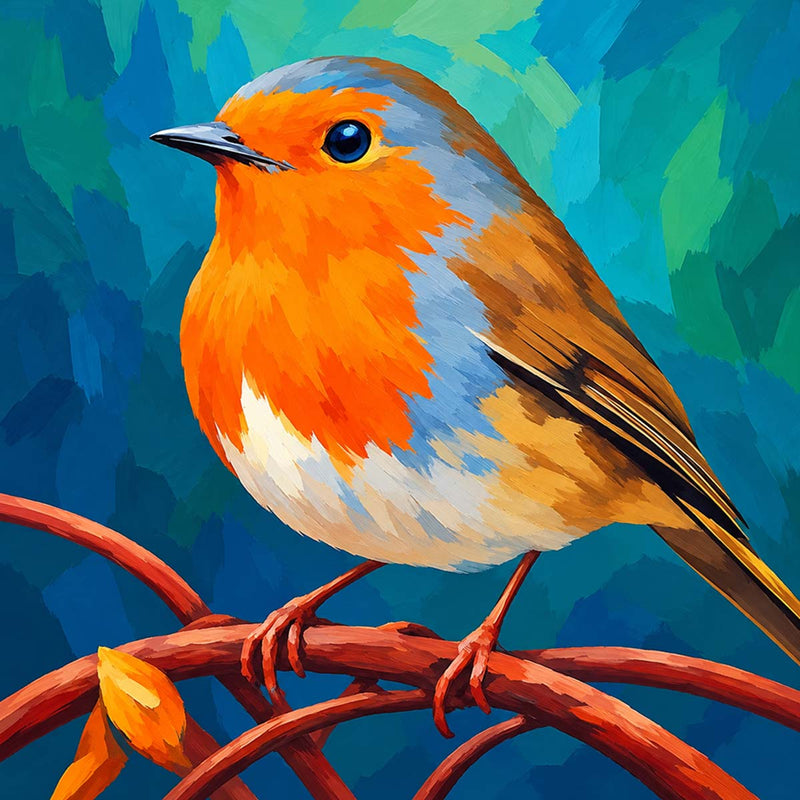 Robin Bird Mini Paint by Numbers Kit-zoom-
