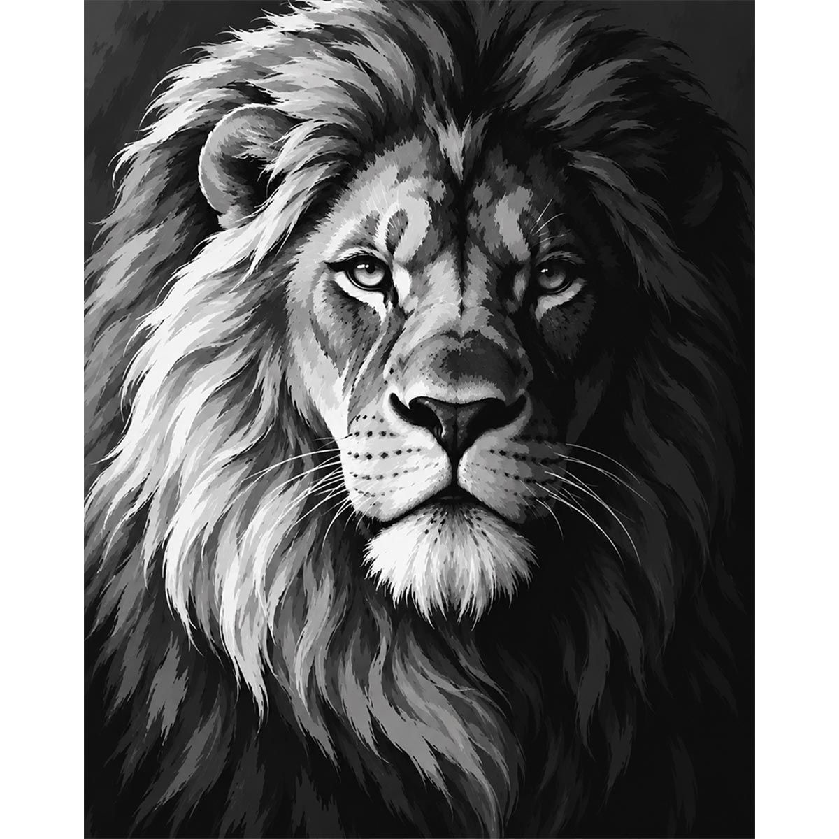 Shadowed Lion Paint by Numbers Kit
