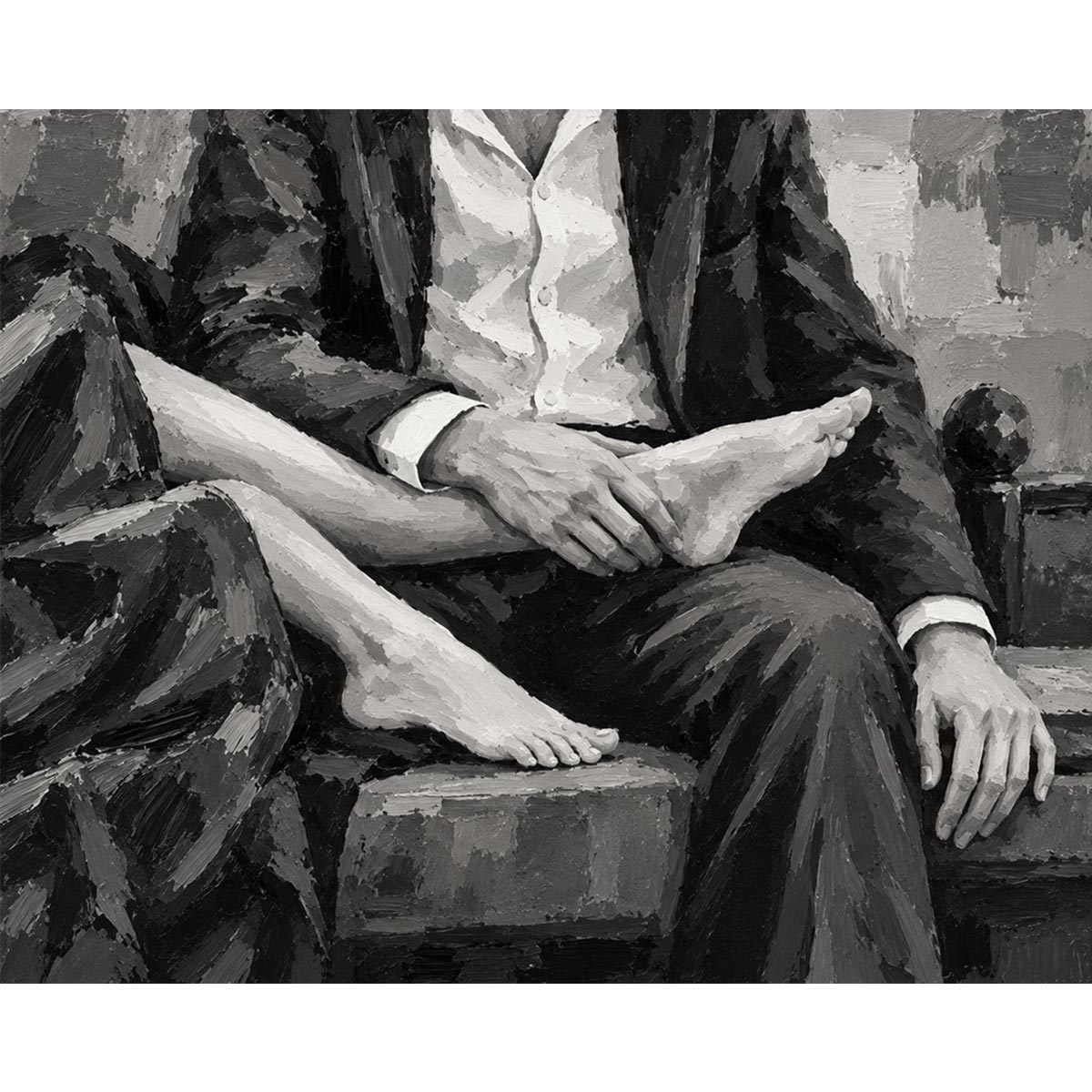 Black and White Couple Paint by Numbers Kit-2