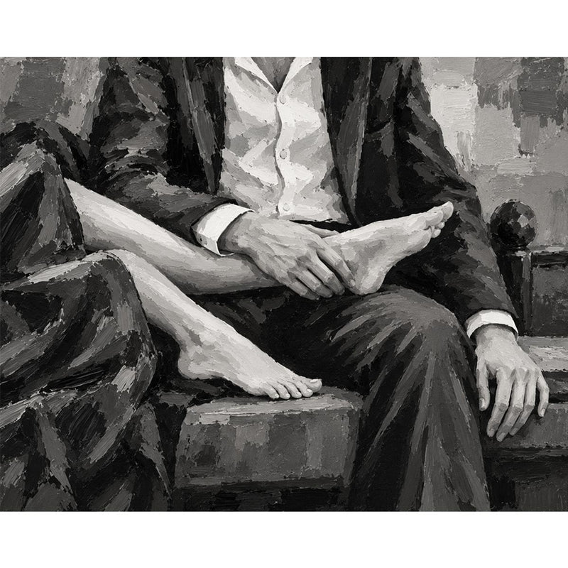 Black and White Couple Paint by Numbers Kit-zoom-
