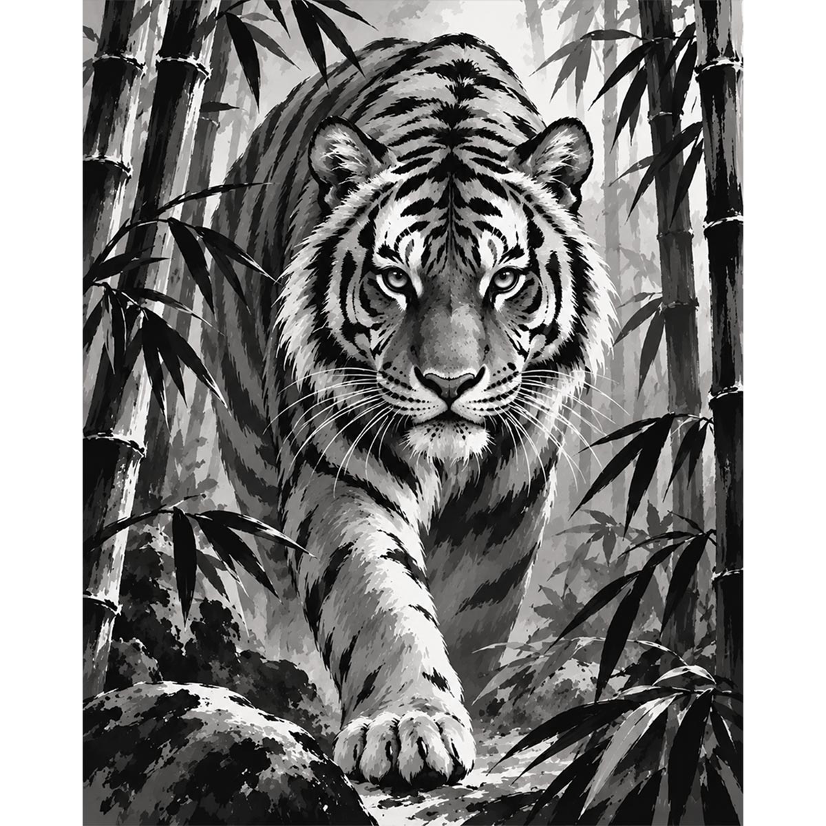 Bamboo Tiger Paint by Numbers Kit-2