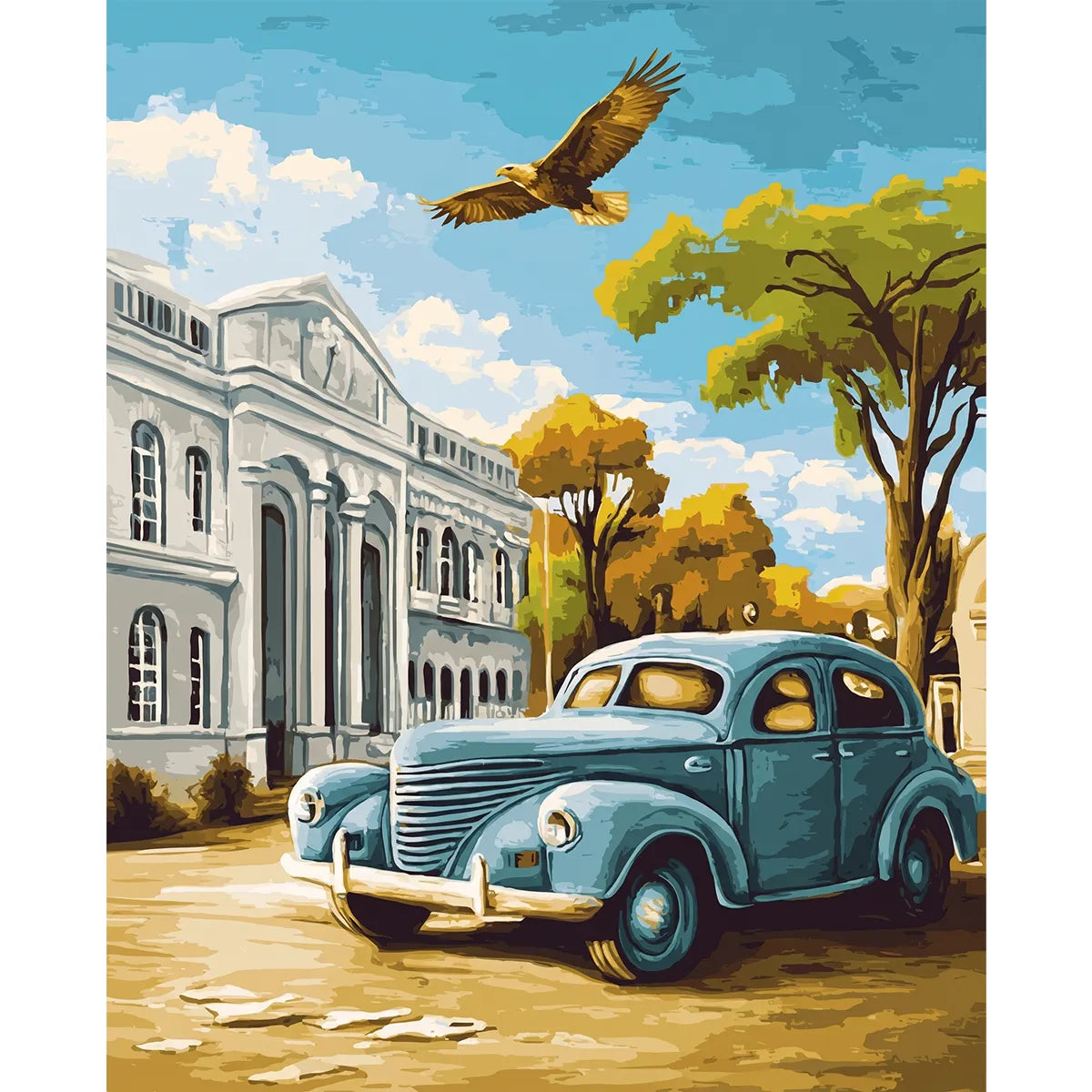 Vintage Blue Car-zoom-2