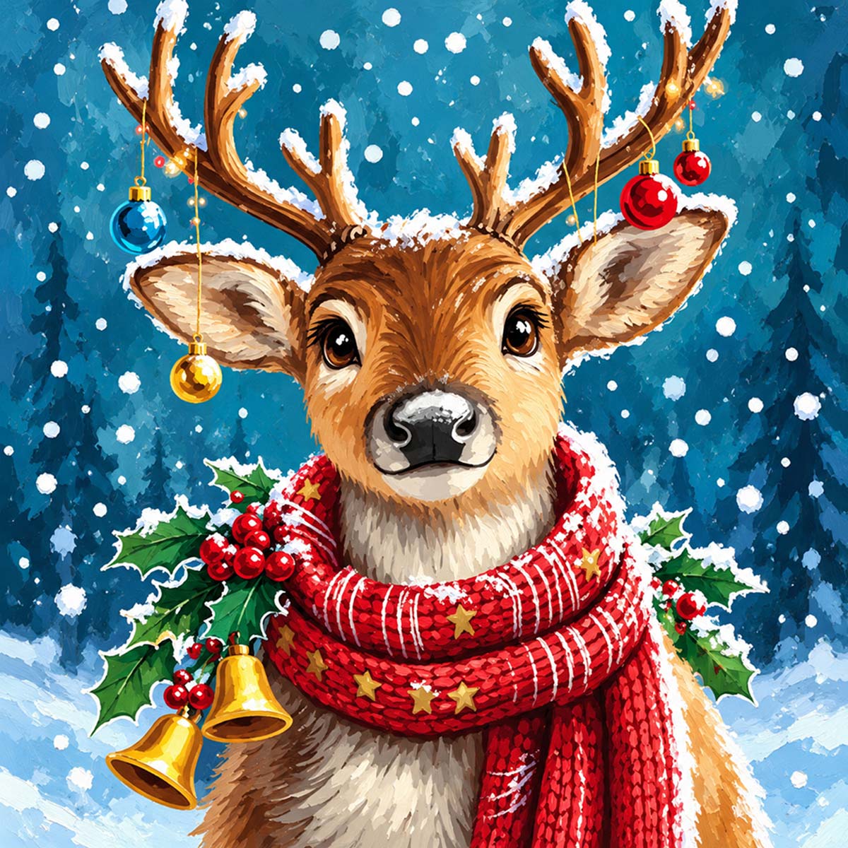 Christmas Reindeer Mini Paint by Numbers Kit-zoom-2