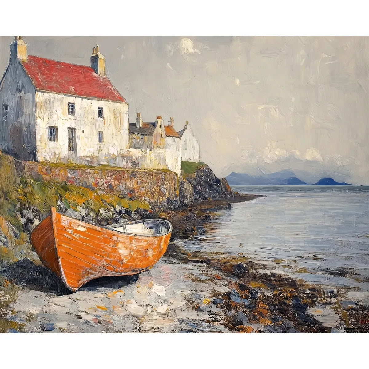 Orange Boat on the Shore-2