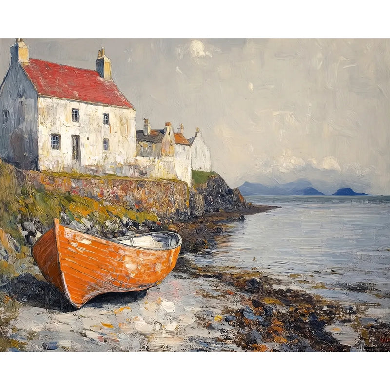 Orange Boat on the Shore-zoom-