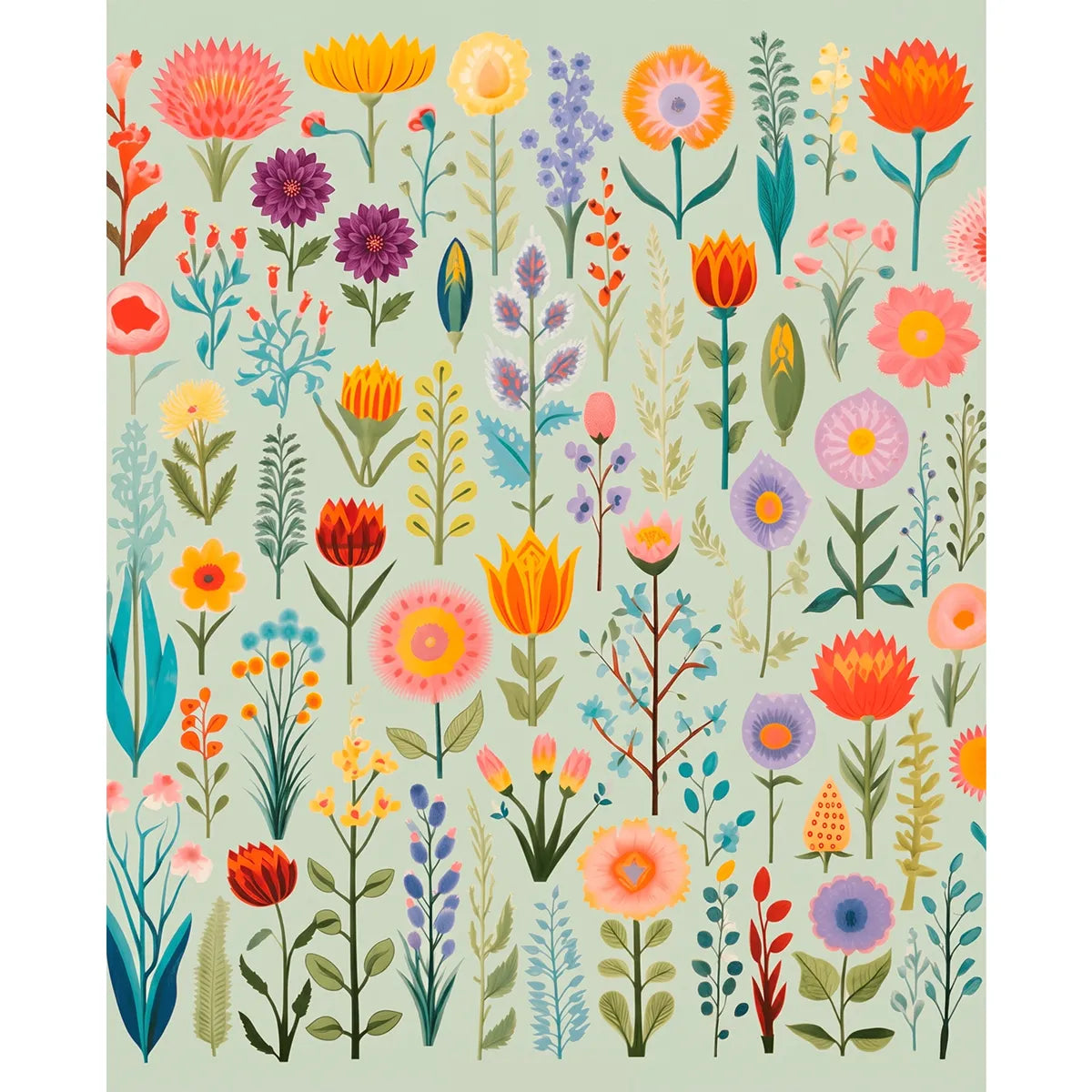 Folk Flower Chart