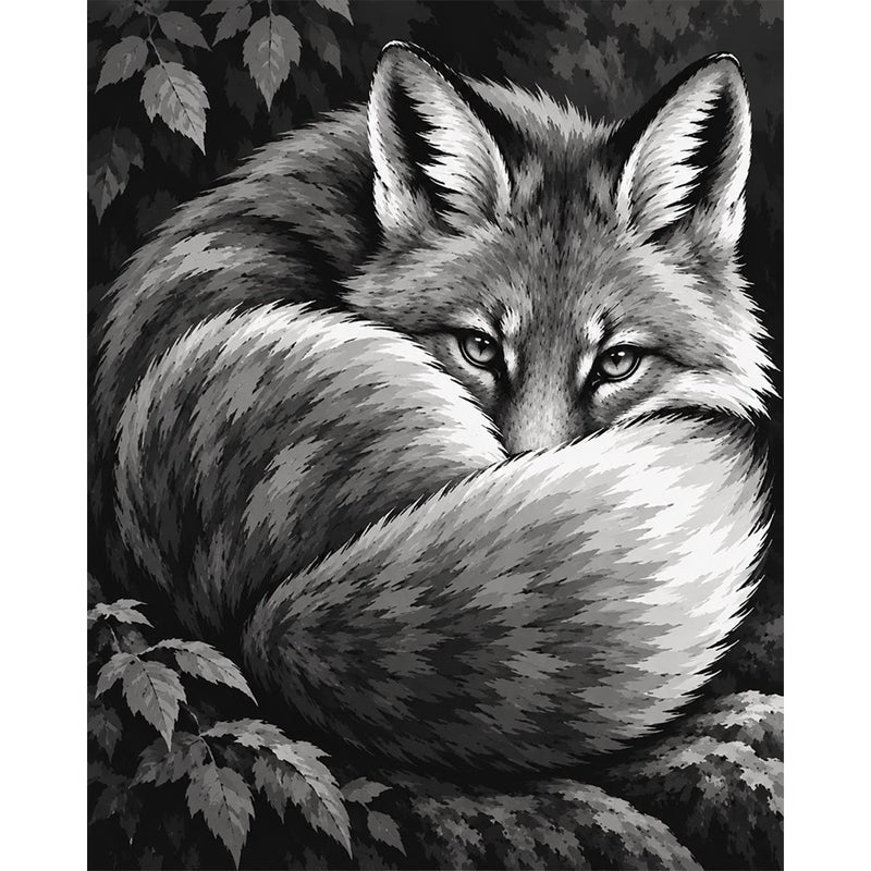 Resting Fox Paint by Numbers Kit-zoom-