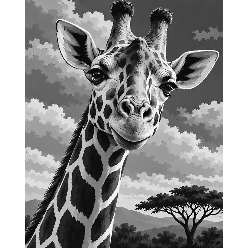 Giraffe Close-Up Paint by Numbers Kit-zoom-