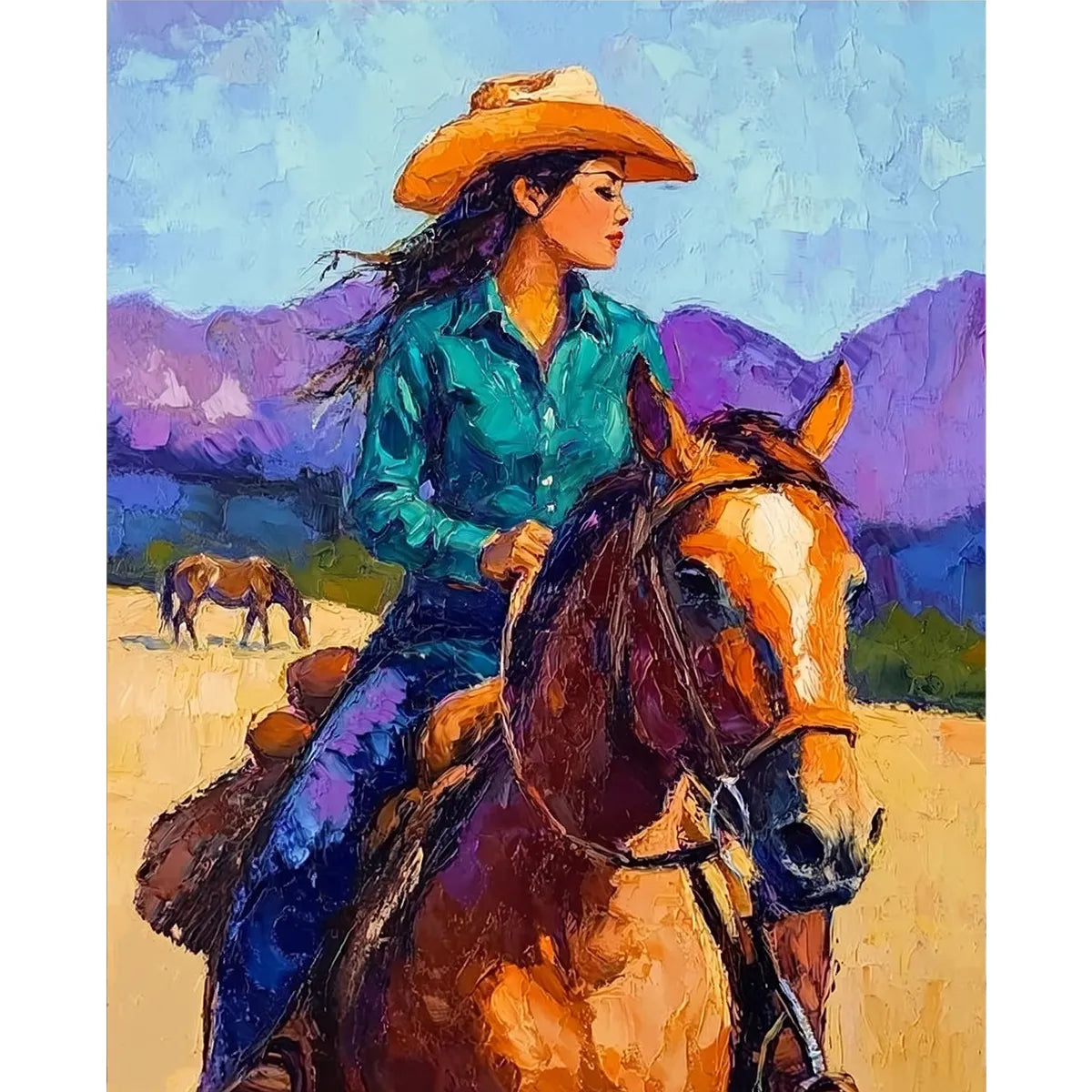 Cowgirl on Horseback-zoom-2