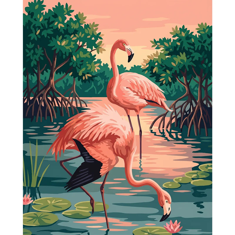 Flamingos in the Mangroves-zoom-