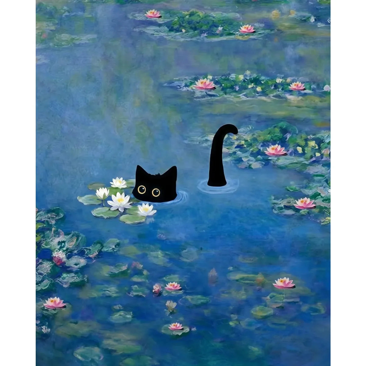 Cat in the Lily Pond-zoom-2