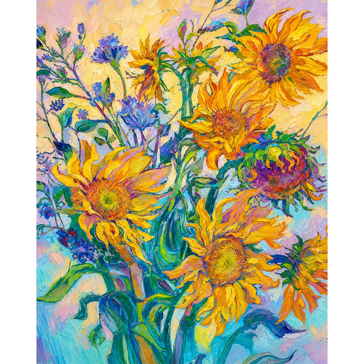 Impasto Sunflowers-2